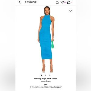 Superdown high neck dress worn once size medium- blue